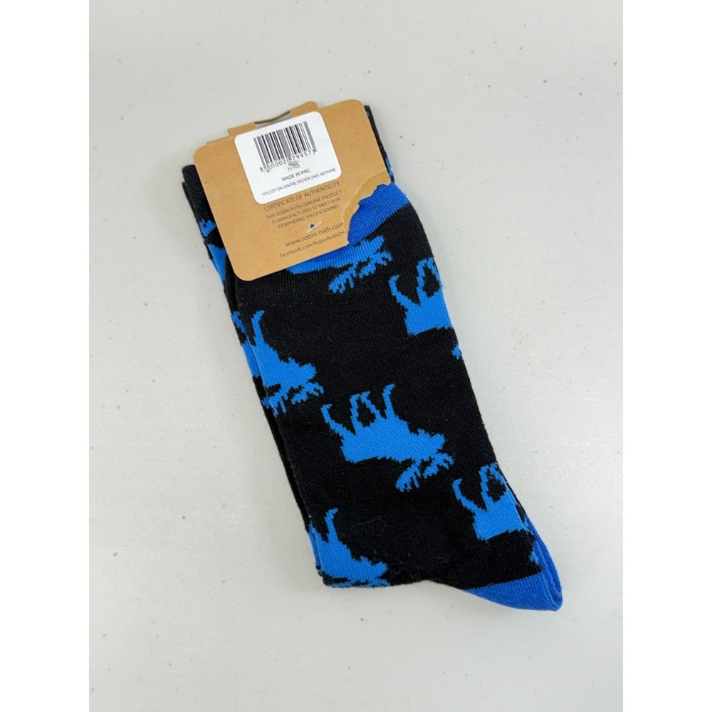 Robin Ruth Black Blue Moose Novelty Crew Socks US 8-12 NWT - Picture 3 of 4